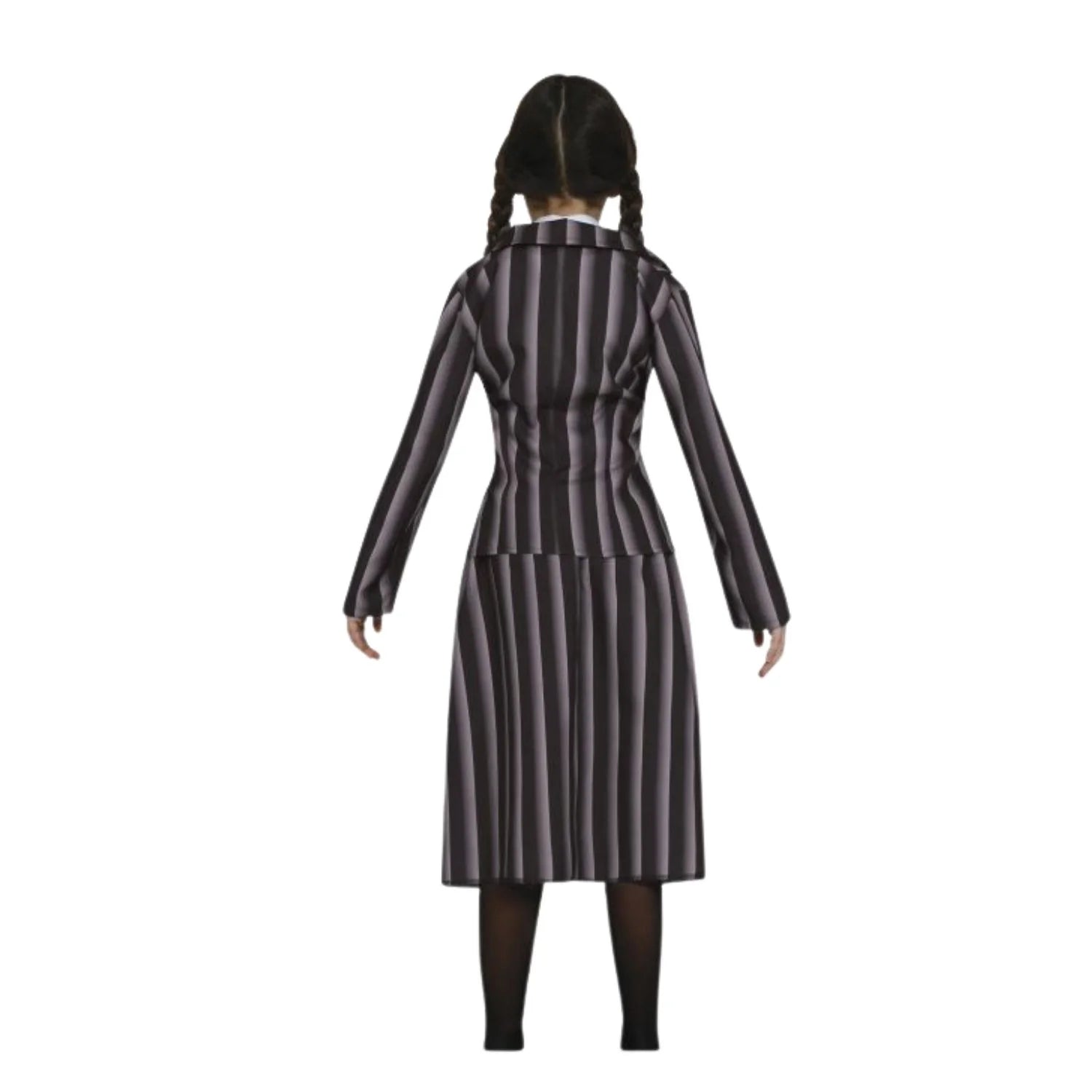 Niña con disfraz Miércoles Addams Estudiante infantil completo Halloween