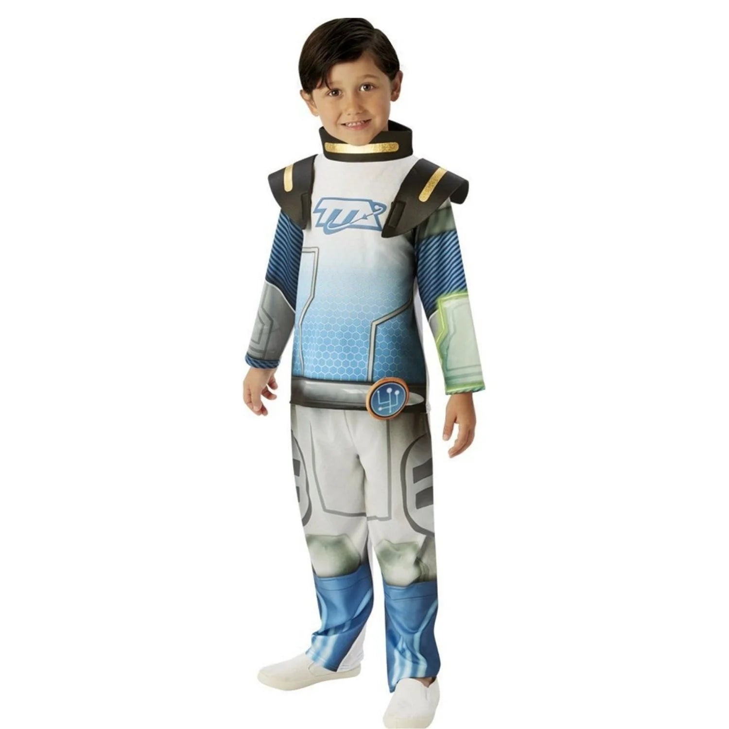 Disfraz Miles From Tomorrowland infantil con mono blanco y azul