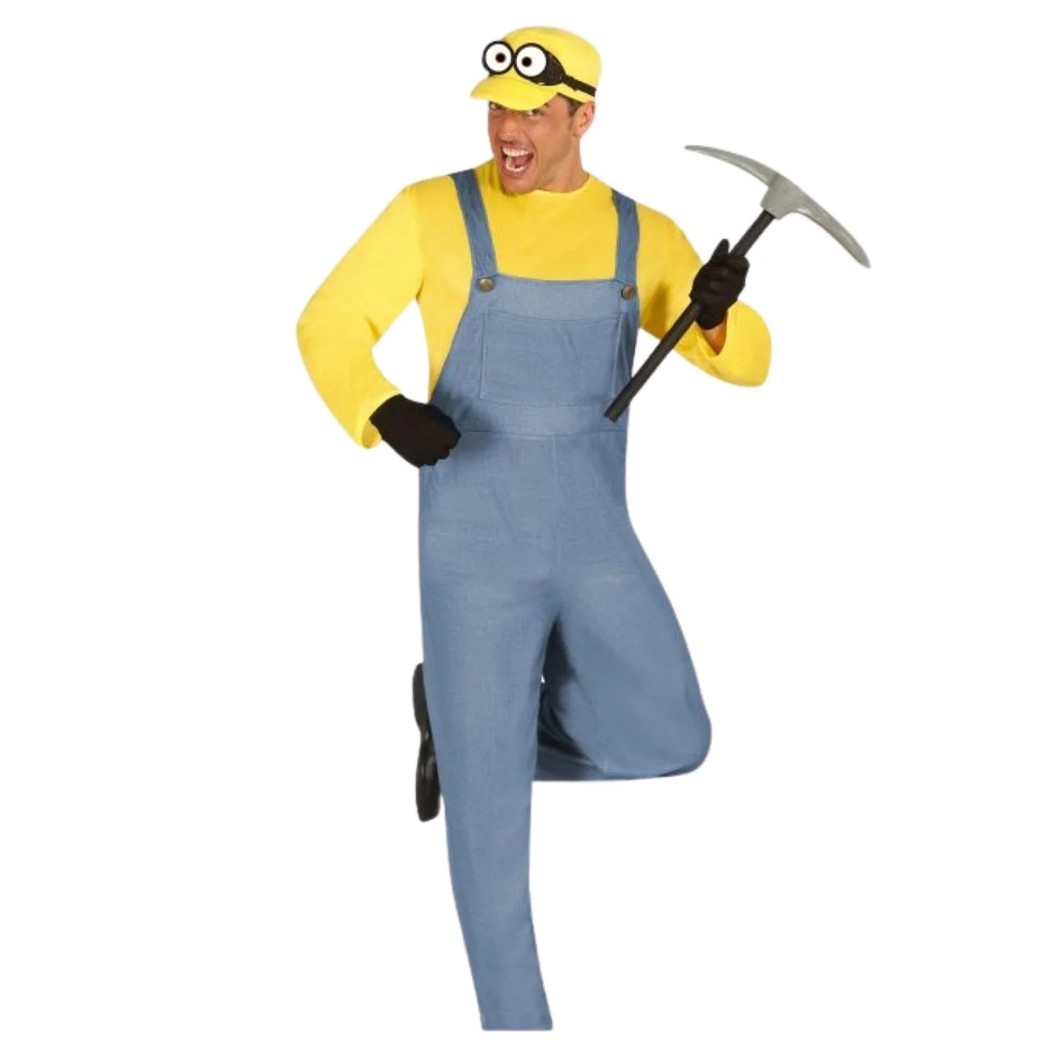 Disfraz Minion para adulto con mono y gorro