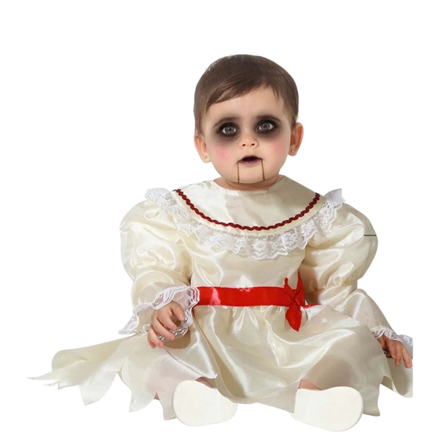 Disfraz muñeca porcelana bebé con vestido elegante