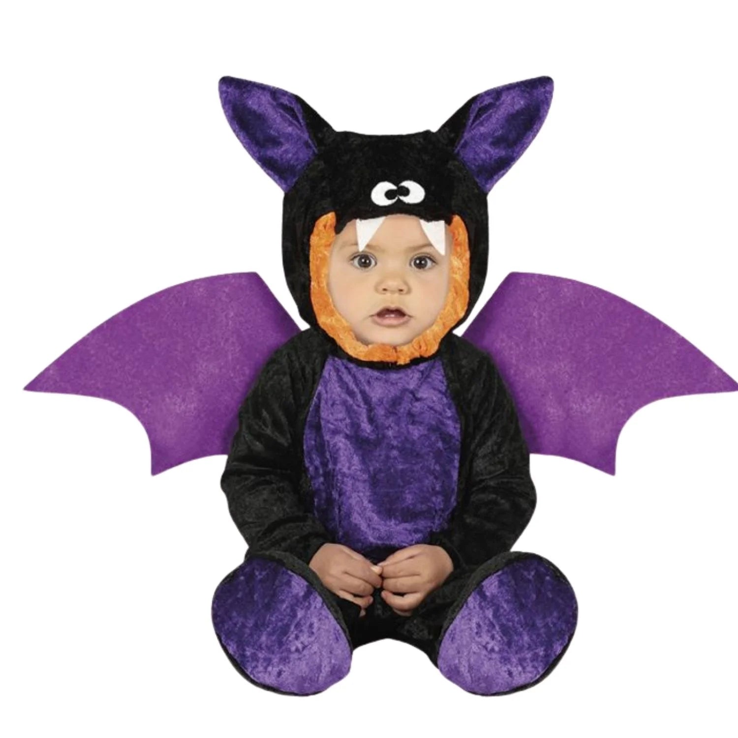 Disfraz murciélago bebé con alas y capucha para Halloween