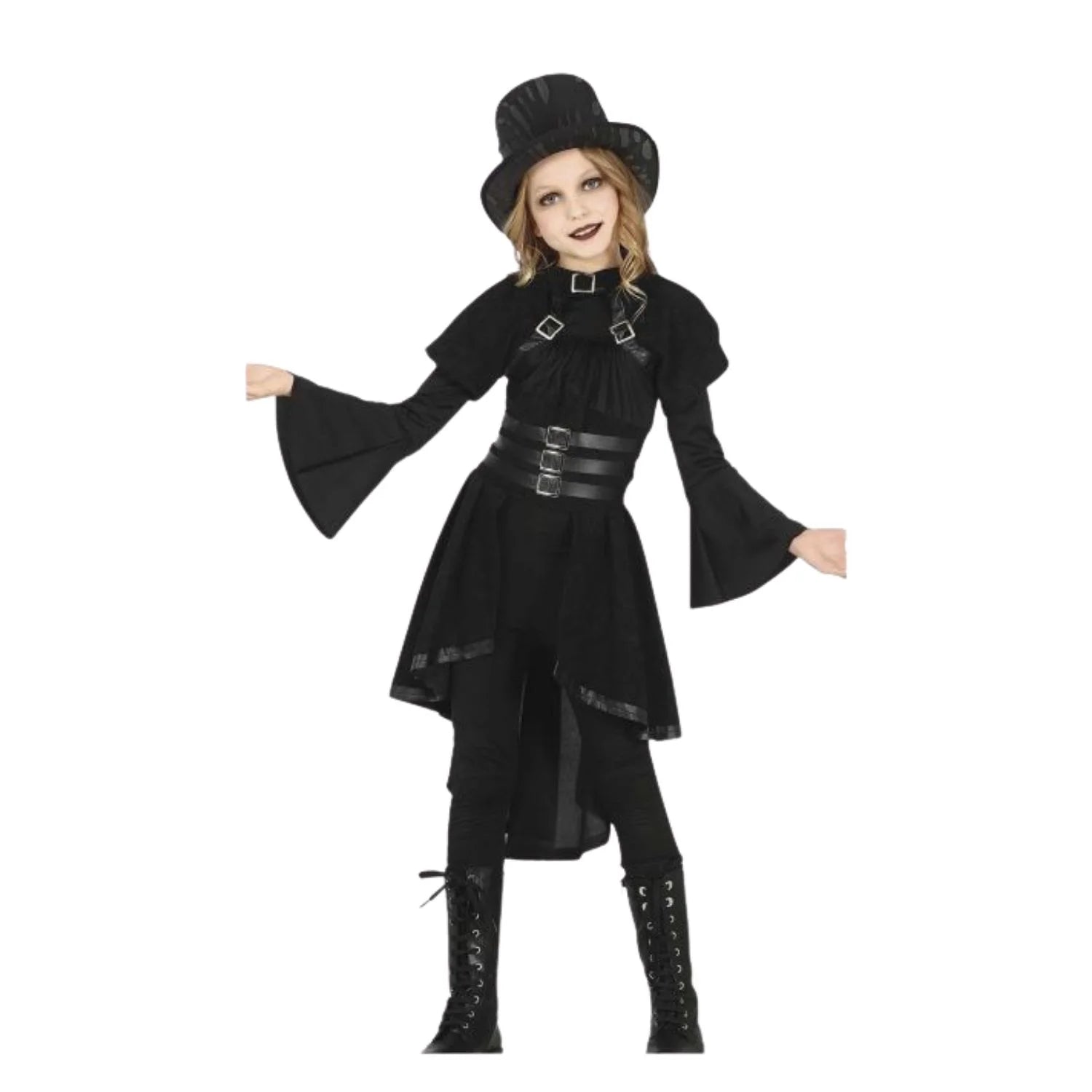 Disfraz de niña gótica tunica para Halloween infantil