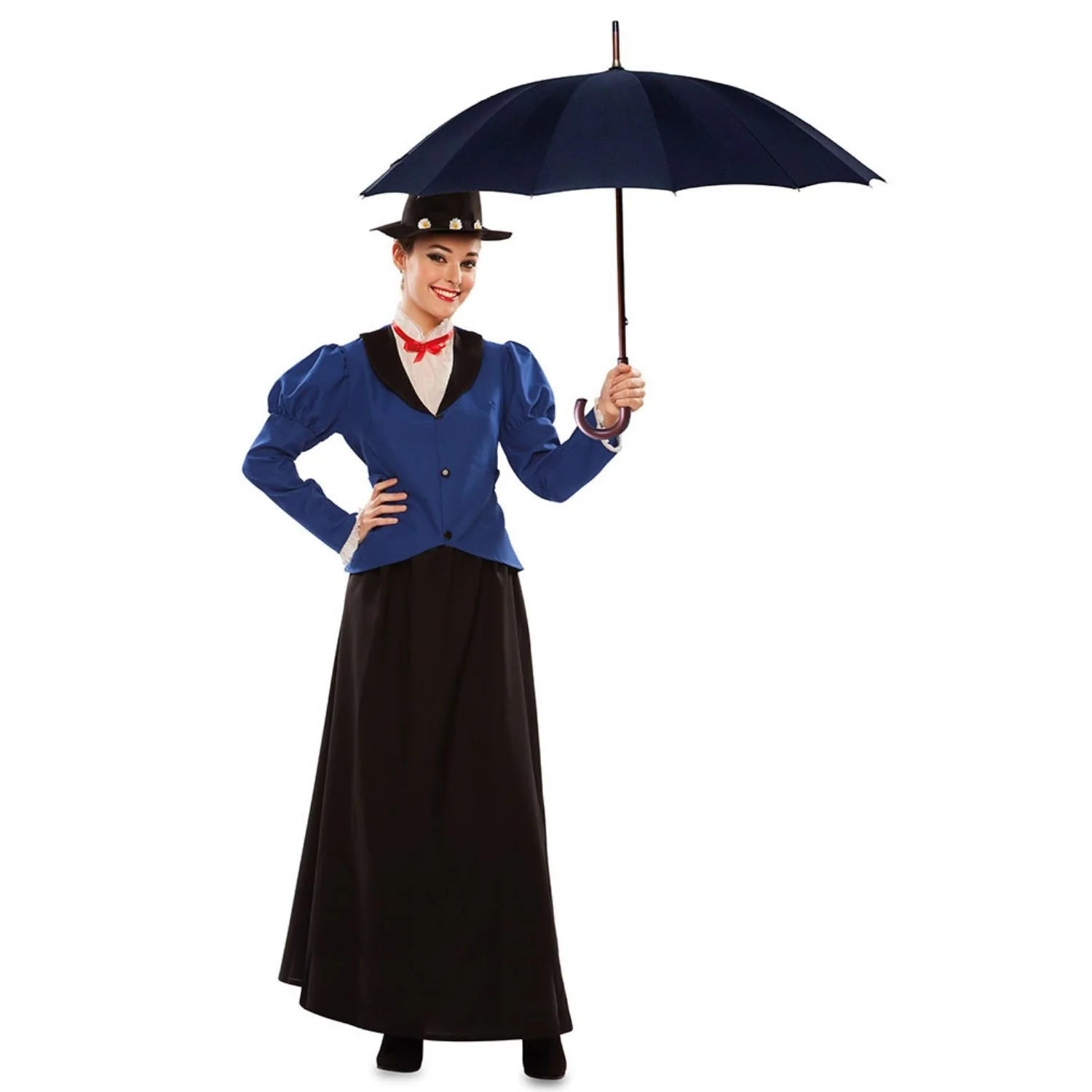 Mujer con disfraz de niñera inspirado en Mary Poppins para adulta