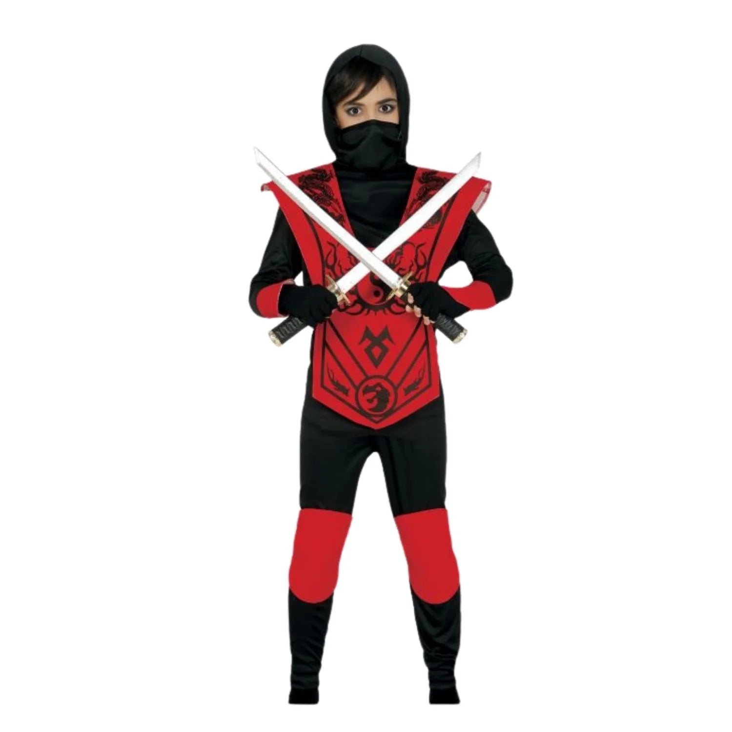 Disfraz ninja niño completo con máscara y rodilleras