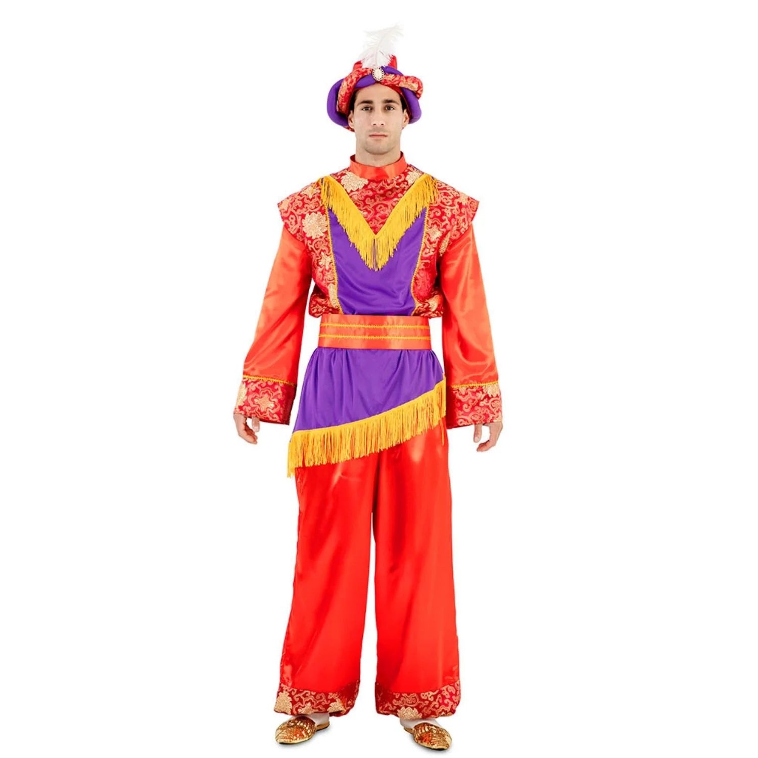 Disfraz Paje Rey Mago Baltasar con sombrero y traje tradicional navideño
