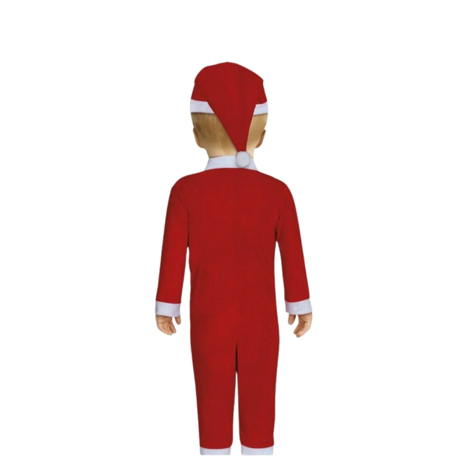 Disfraz de Papá Noel para bebé con mono rojo, gorro y cinturón navideño
