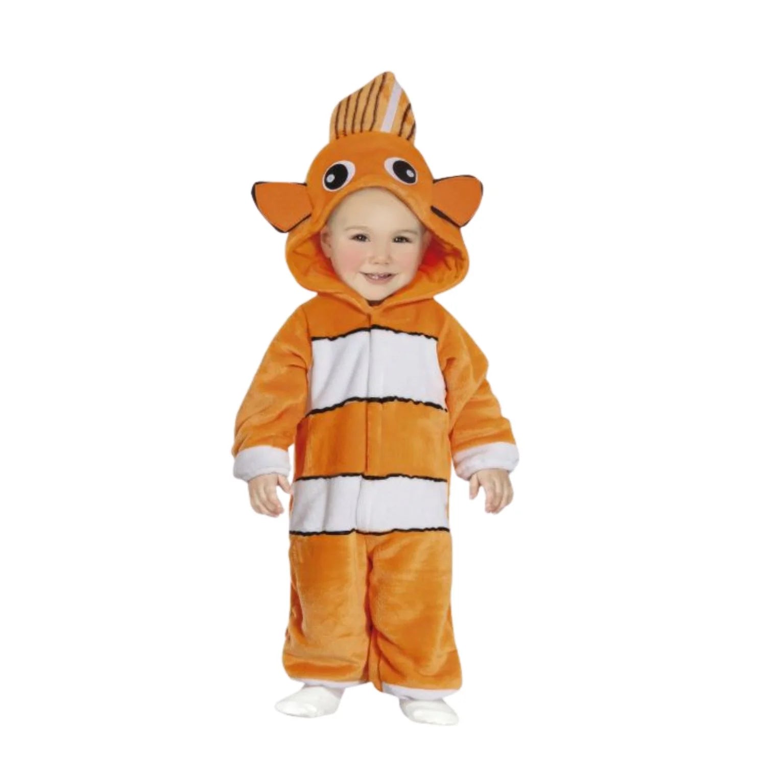 Disfraz pez naranja bebé con mono y capucha