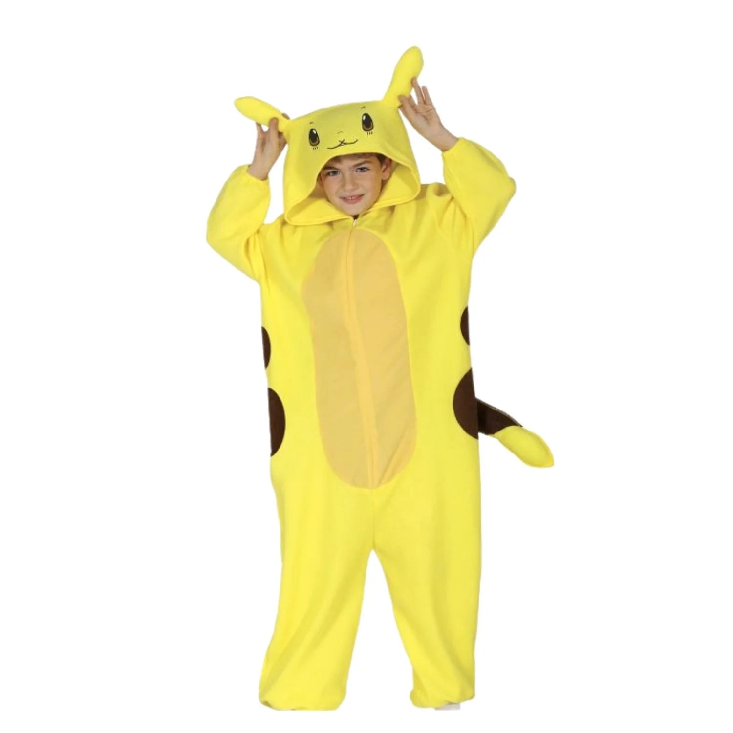 Disfraz Pokemon Pika-chu infantil con capucha y cola