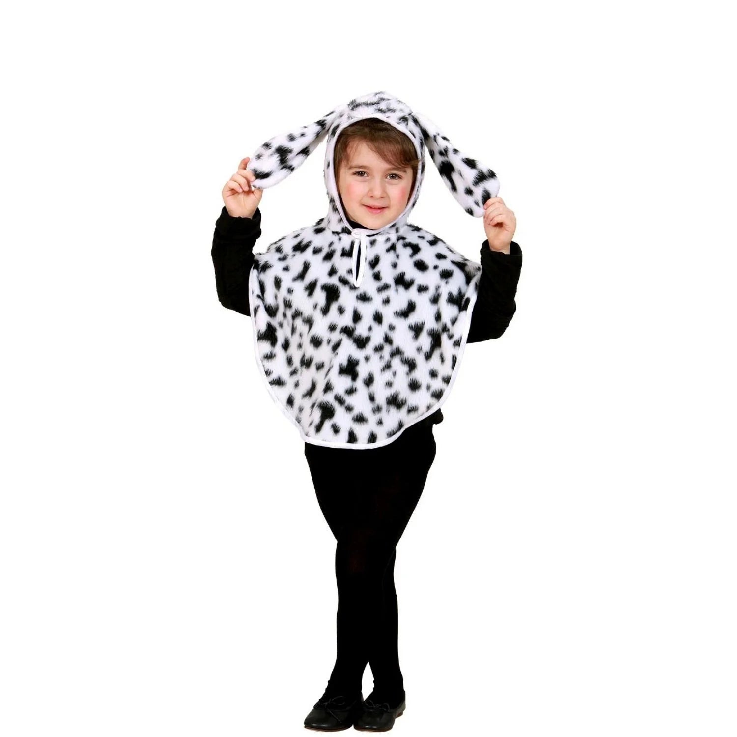 Disfraz Poncho Dálmata infantil con capucha de tejido polar