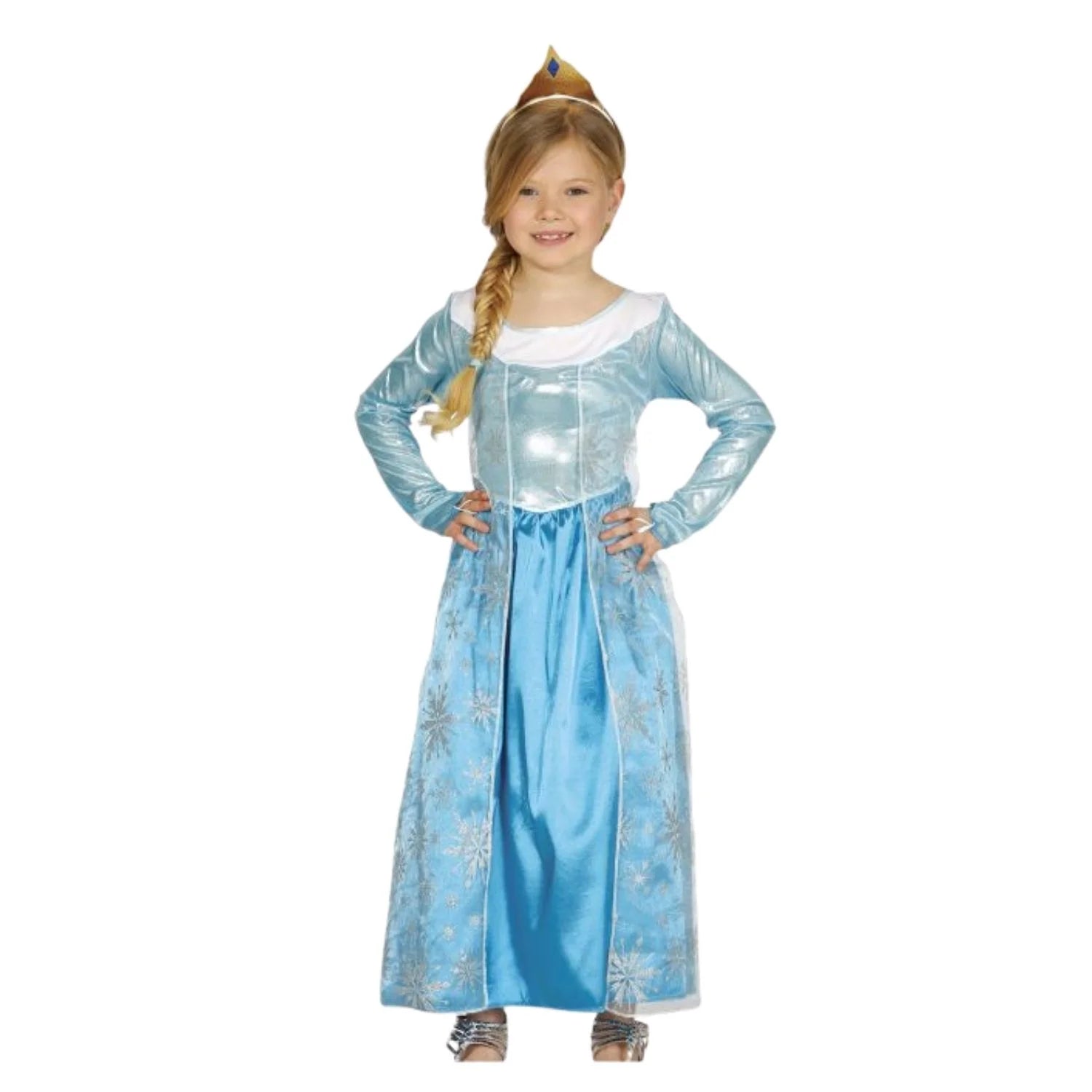 Disfraz de princesa escarchada infantil con vestido y diadema