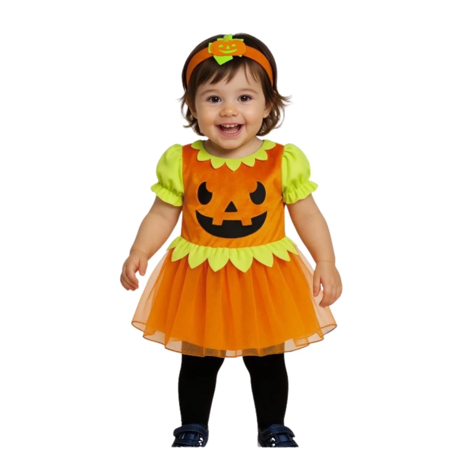 Disfraz pumpkin para bebé con vestido y diadema para Halloween