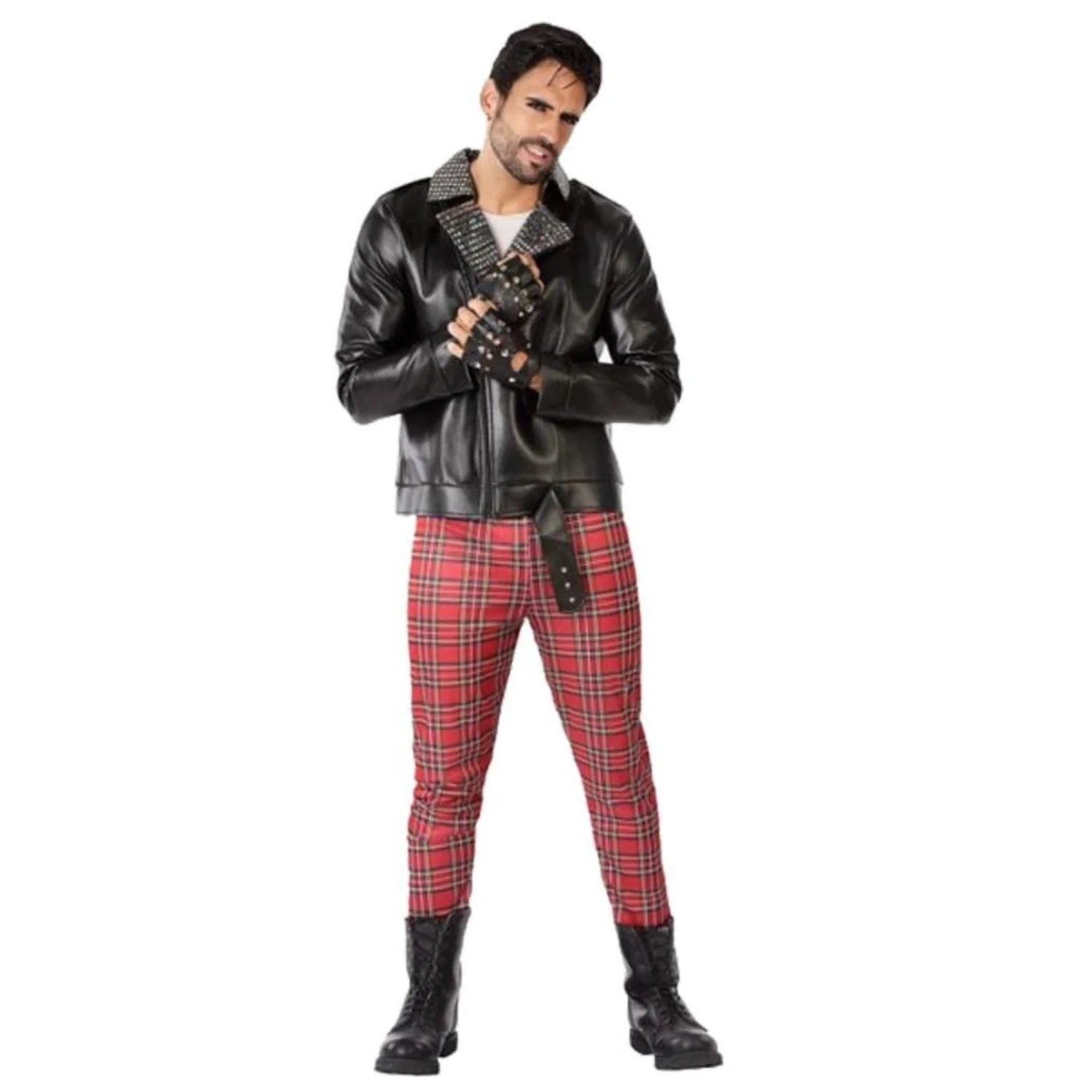 Disfraz punky hombre con pantalón y chaqueta