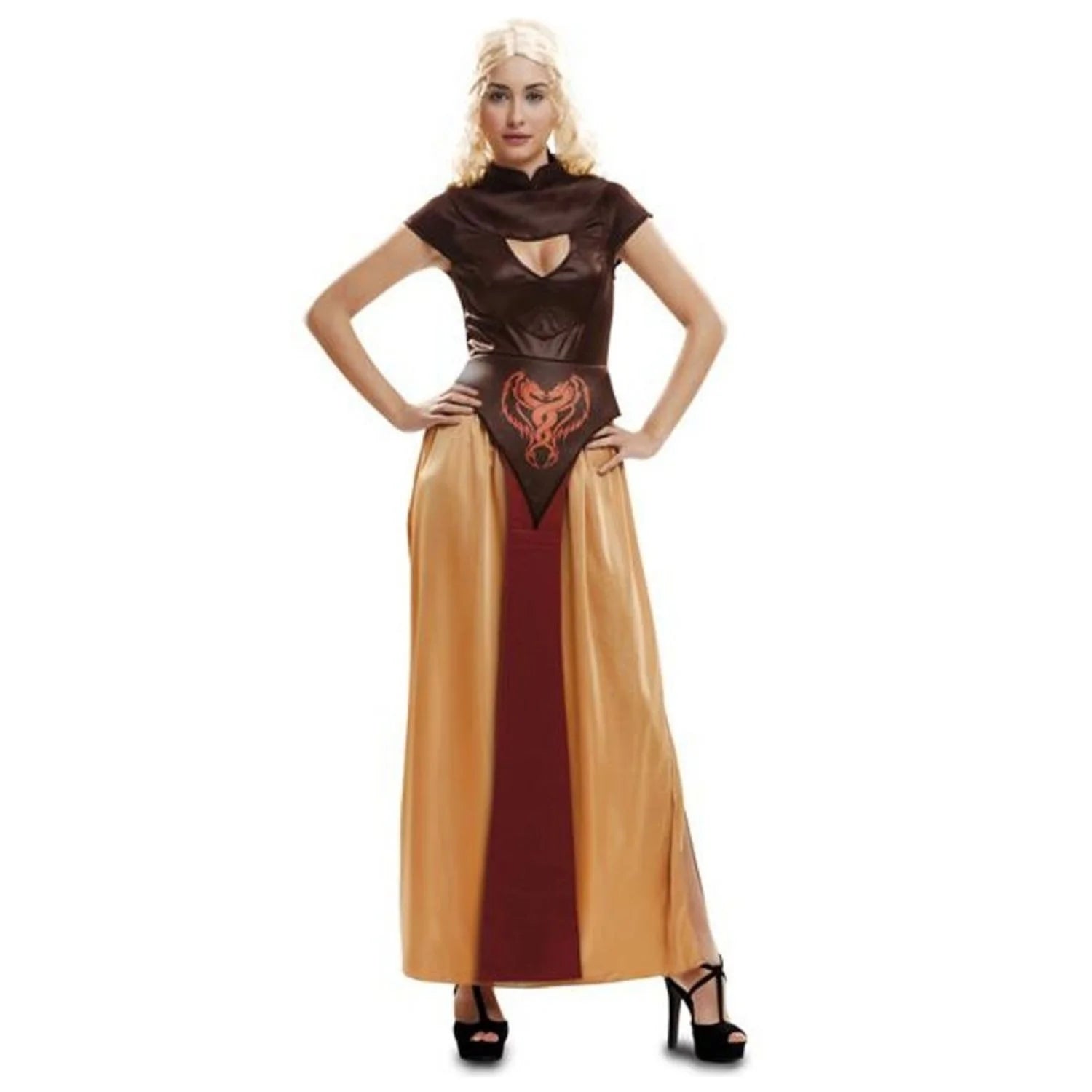 Disfraz reina dragón guerrera para mujer con vestido largo de fantasía