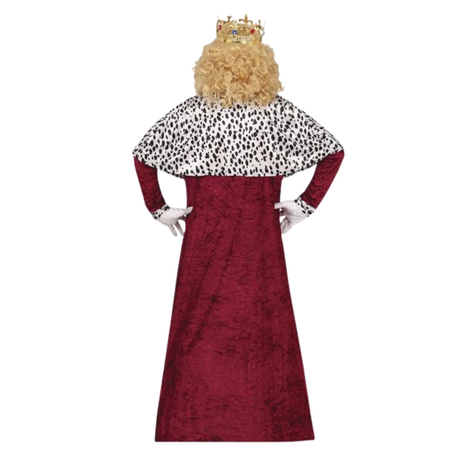 Hombre con disfraz de Rey Mago color granate elegante ideal para belén viviente y eventos navideños