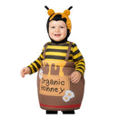Disfraz de tarro de miel para bebé con capucha de abeja y diseño de bote de miel