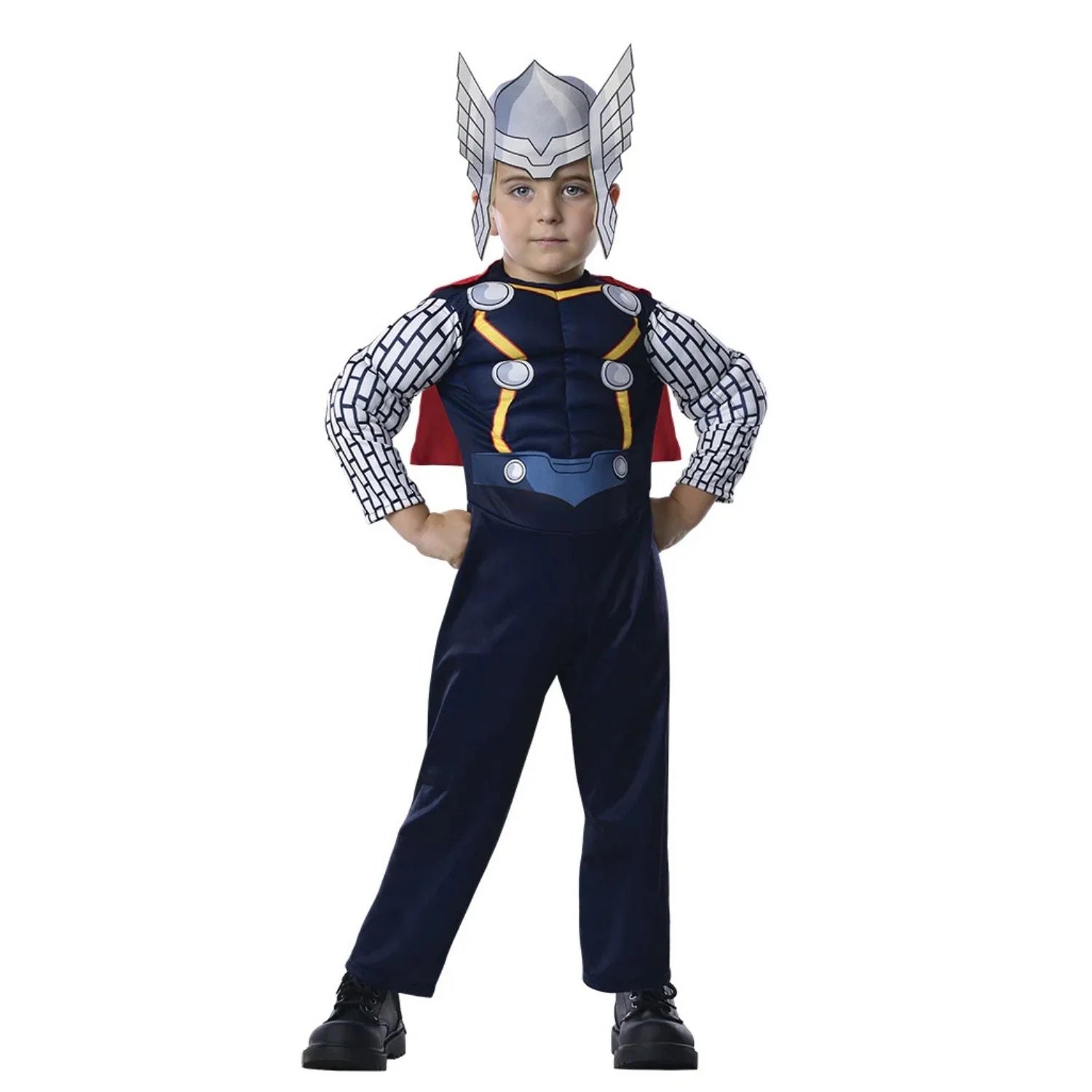 Disfraz Thor Deluxe bebé con mono acolchado y casco plateado