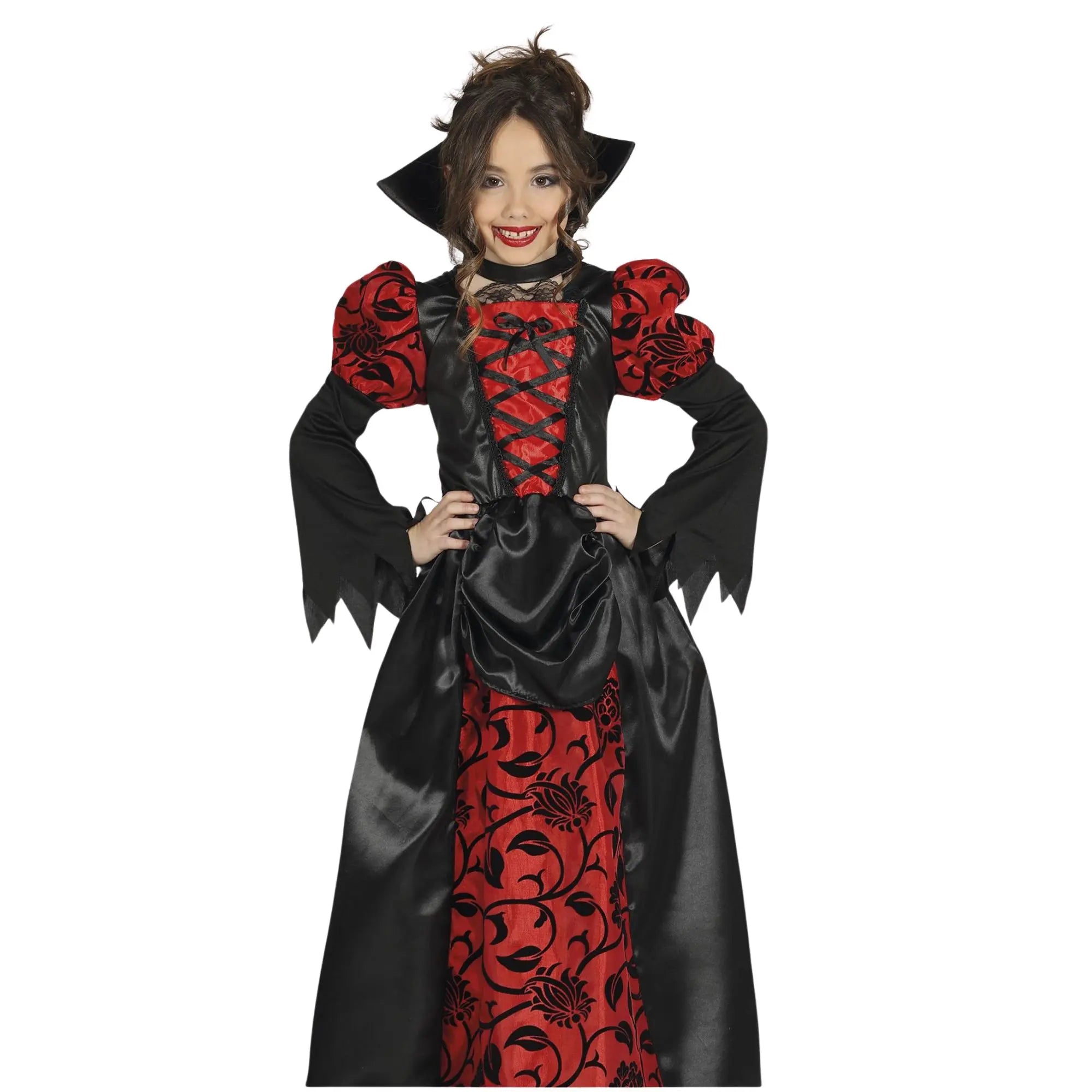 Disfraz de vampiresa condesa para niña con vestido elegante de estilo gótico ideal para Halloween