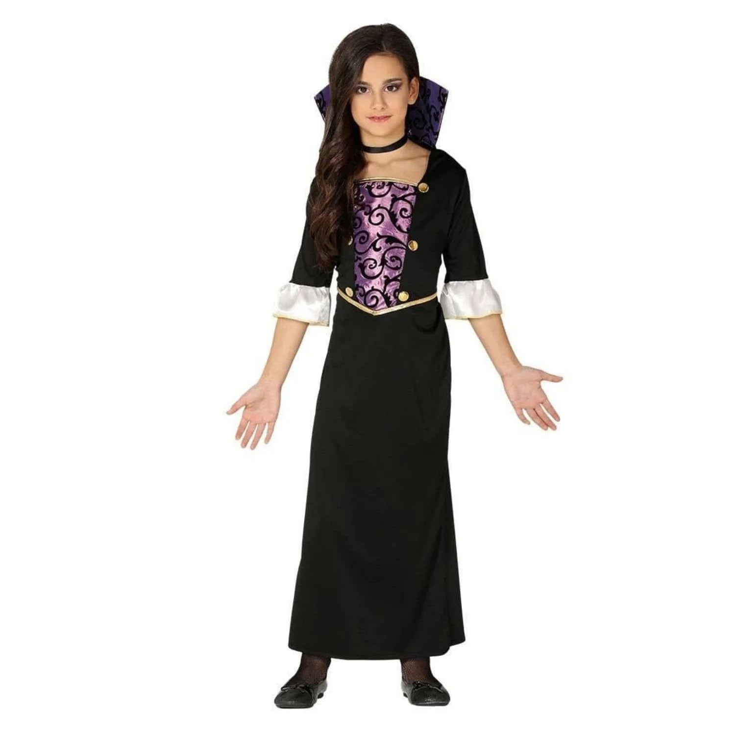 Disfraz vampiresa infantil con vestido para Halloween