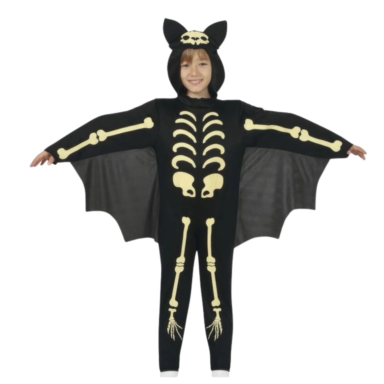 Disfraz de Vampiro Murciélago para adulto con mono negro, capucha y alas