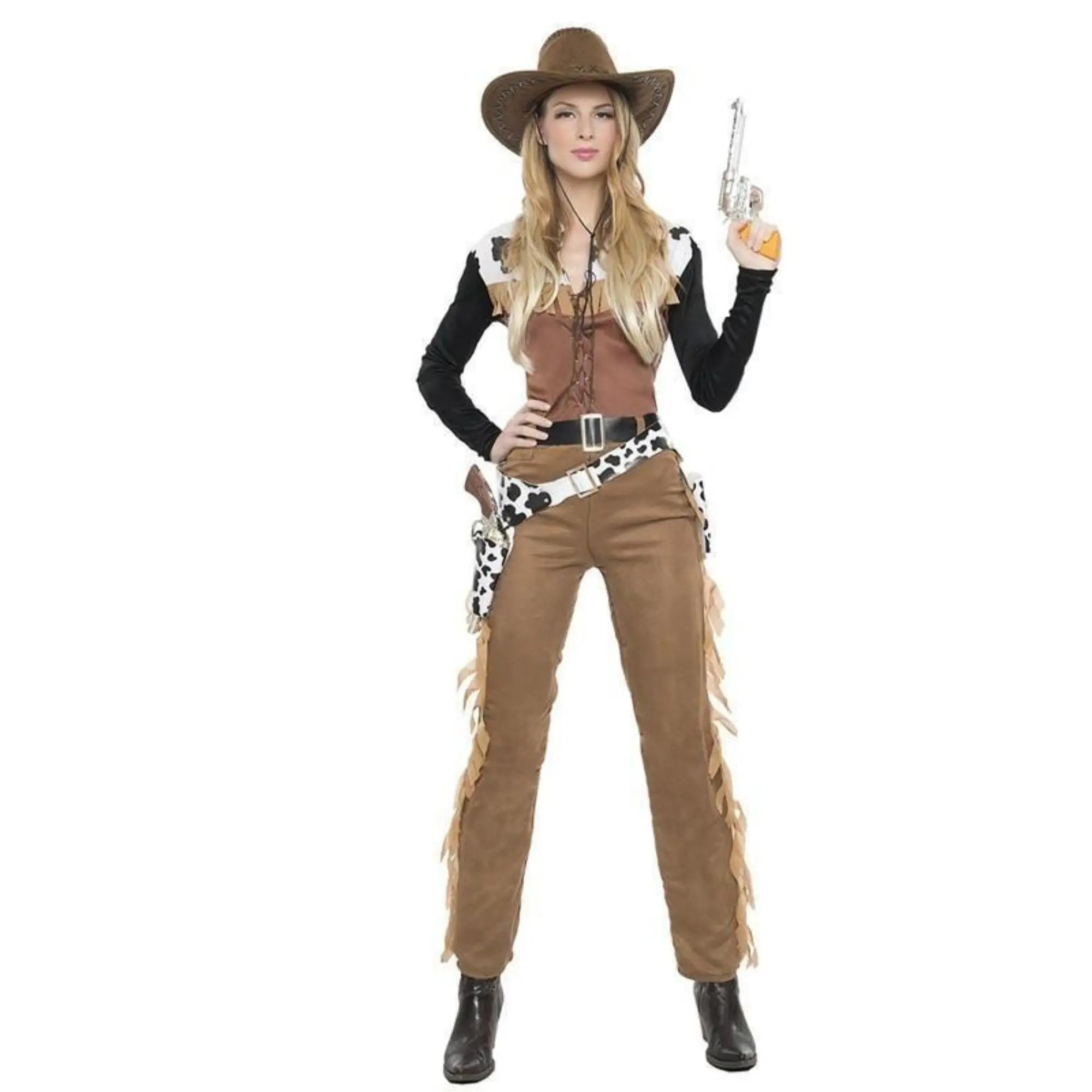 Disfraz de vaquera de Texas para mujer con camisa, pantalones y cinturón ideal para Carnaval