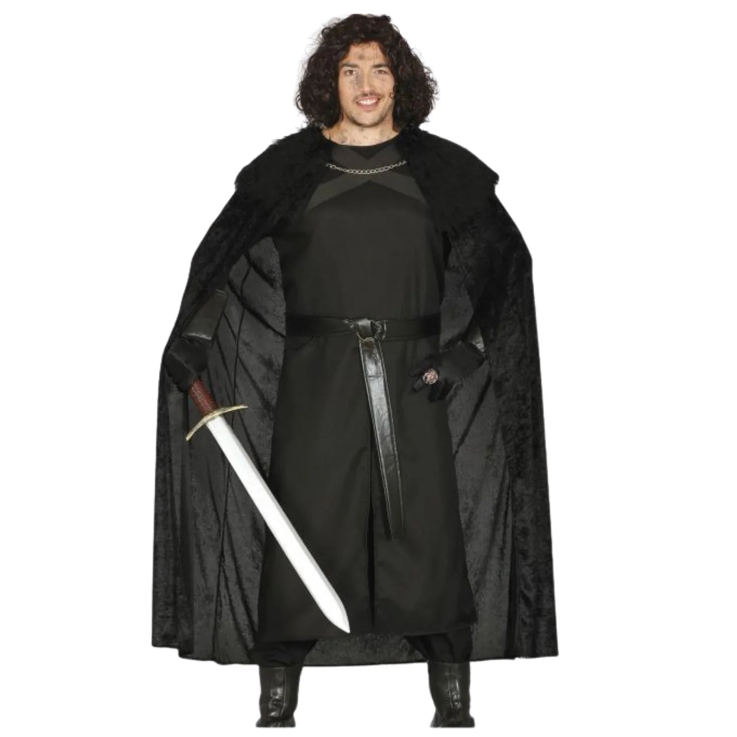 Disfraz vigilante medieval adulto con capa y cinturón