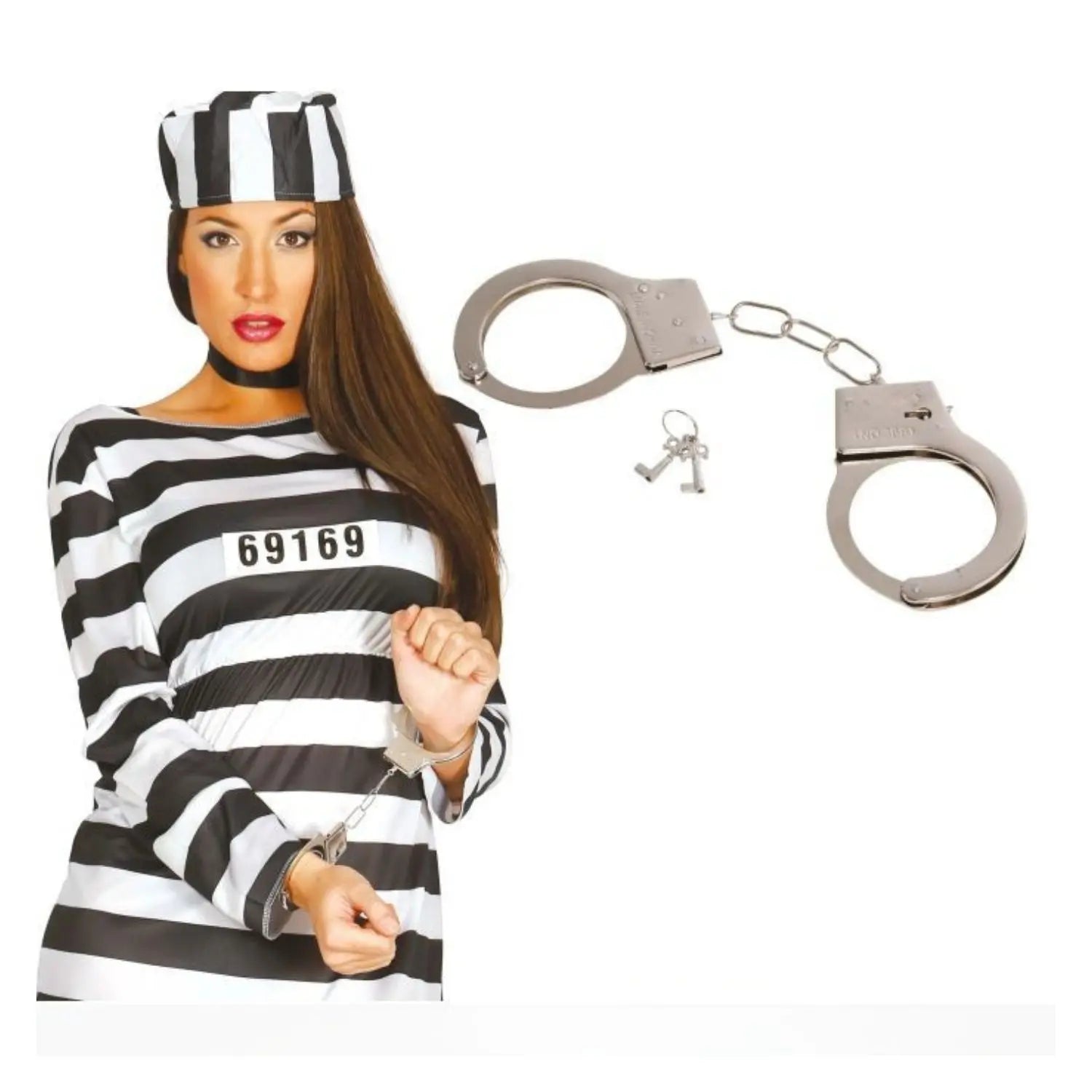 Esposas metálicas de policía accesorio para disfraz de policía o ladrón