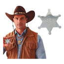 Estrella sheriff metálica accesorio western para completar look vaquero en fiestas temáticas