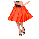 falda roja de raso con enagua estilo años 60 complemento para look retro en fiestas temáticas