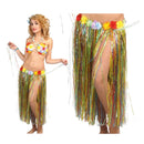 falda hawaiana de rafia multicolor 75 cm complemento para look tropical o fiesta veraniega
