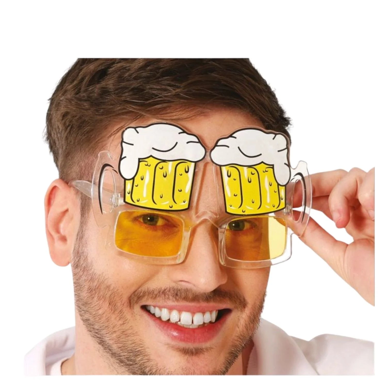 Gafas cerveza fiesta con forma de jarra accesorio Oktoberfest para completar look divertido en eventos