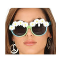 Gafas decoradas con margaritas blancas para disfraces hippies y fiestas flower power