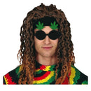 Gafas decorativas con hojas de marihuana para disfraces hippies y fiestas temáticas