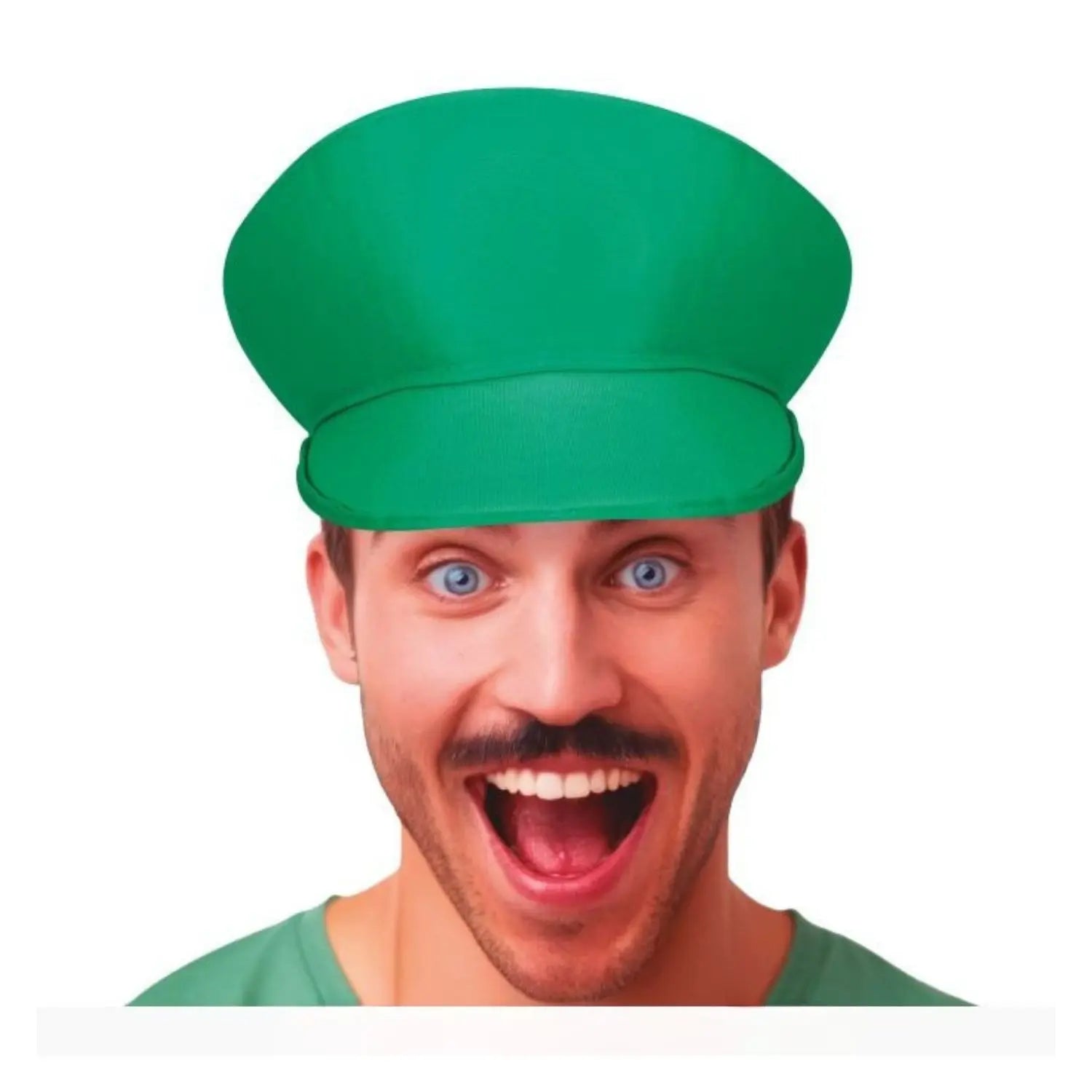 Gorra de fontanero verde para adulto complemento para disfraz de videojuego
