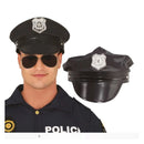 Gorra de policía negra para adulto complemento policial para fiestas