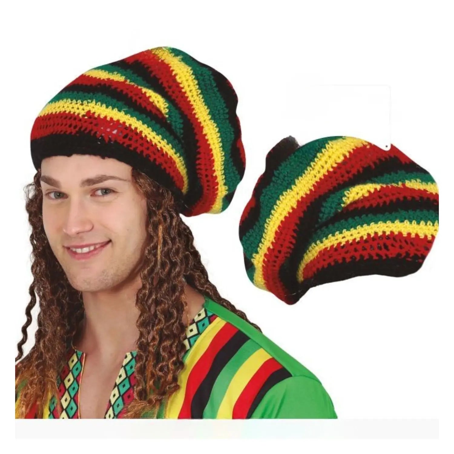 gorro jamaicano rasta complemento para disfraz caribeño carnaval