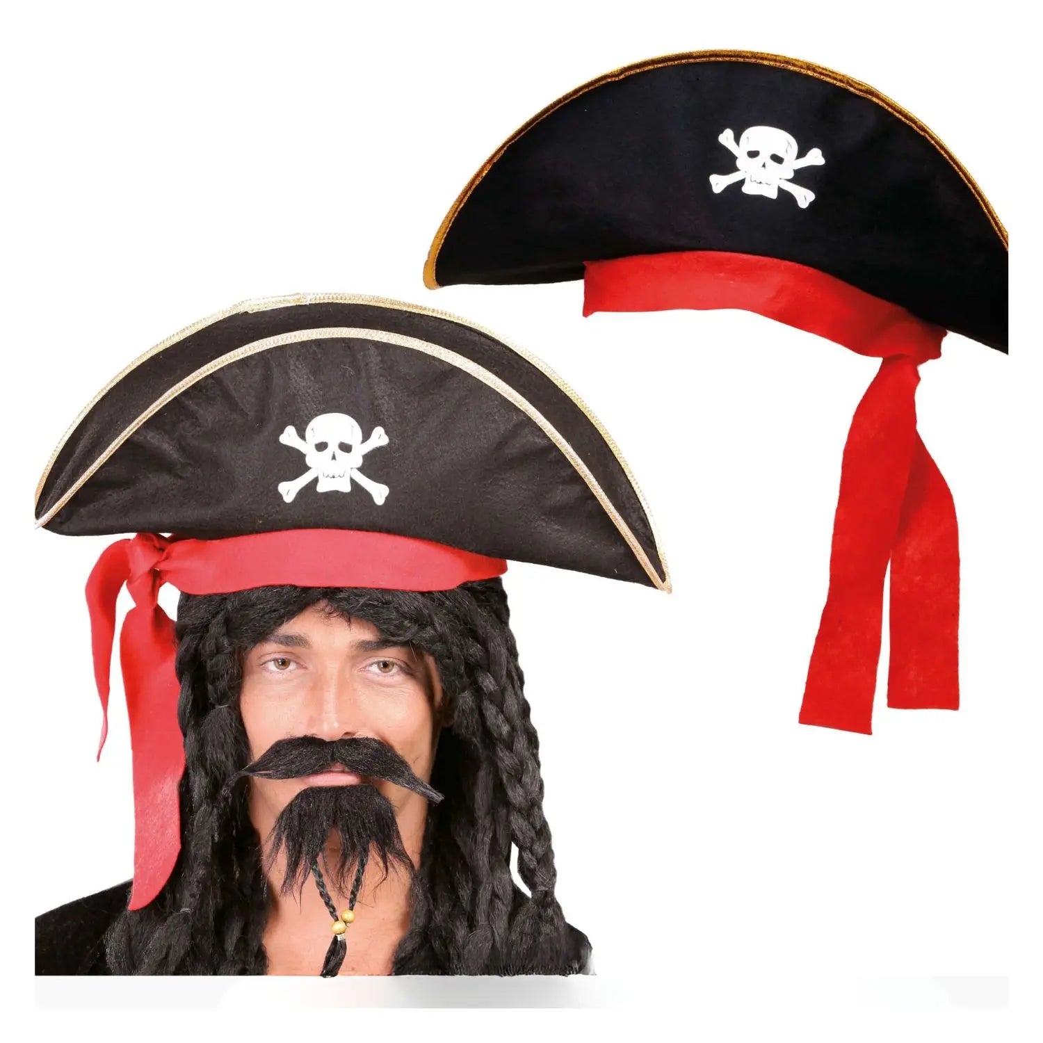 Gorro de pirata para adulto complemento corsario para fiestas