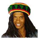 Gorro Reggae con colores rastafari para disfraces jamaicanos, hippies y Carnaval