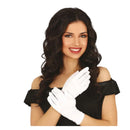 guantes blancos cortos elegantes de 20 cm para look clásico y sofisticado
