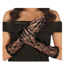 Guantes encaje negro accesorio elegante para completar look vintage o gótico en fiestas temáticas