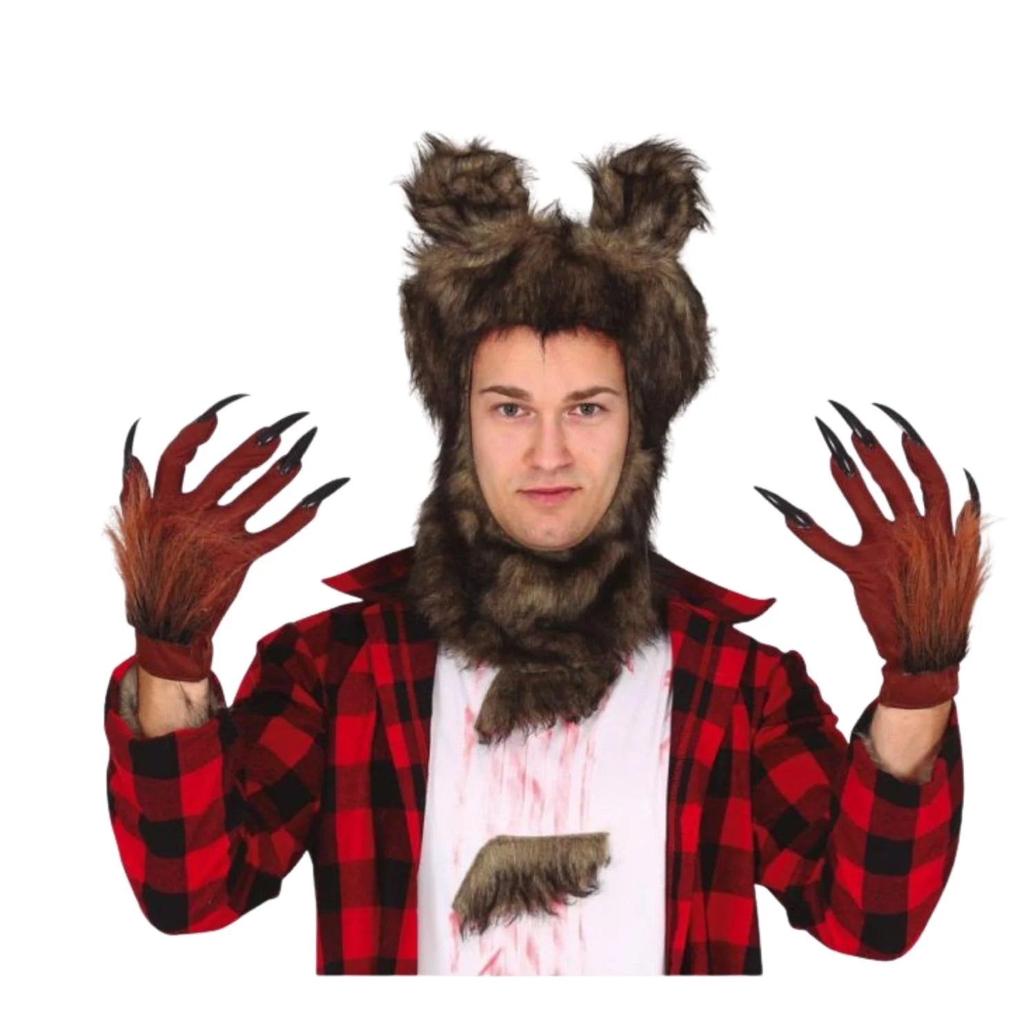 guantes de hombre lobo con garras complemento para look de terror Halloween