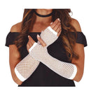 guantes de malla blancos 26 cm sin dedos estilo retro punk para outfit llamativo