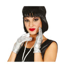 Guantes plata adulto accesorio disco para completar look brillante en fiestas temáticas