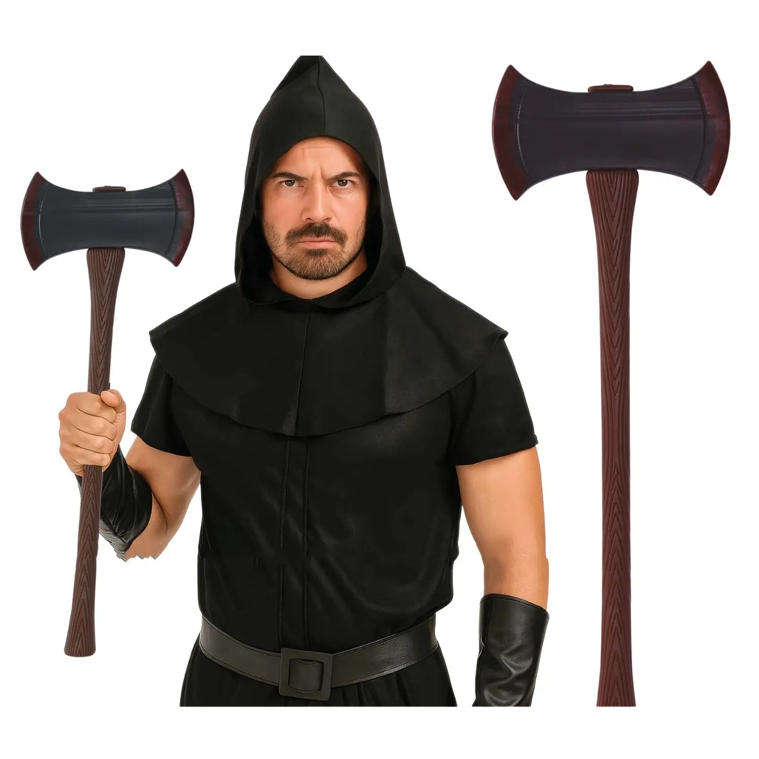 Hacha de doble filo accesorio para disfraz vikingo