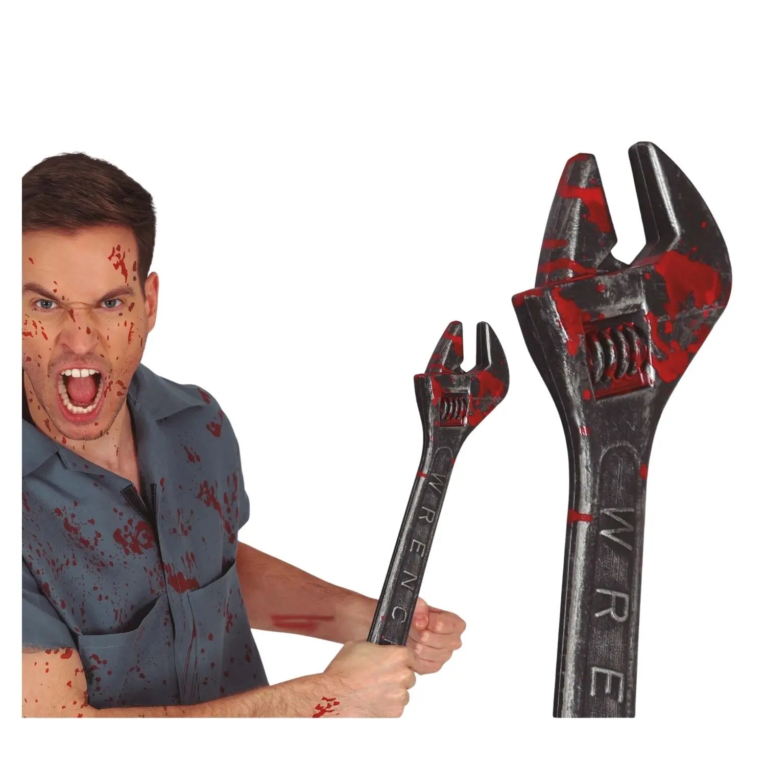 Llave inglesa ensangrentada accesorio para disfraz de terror Halloween