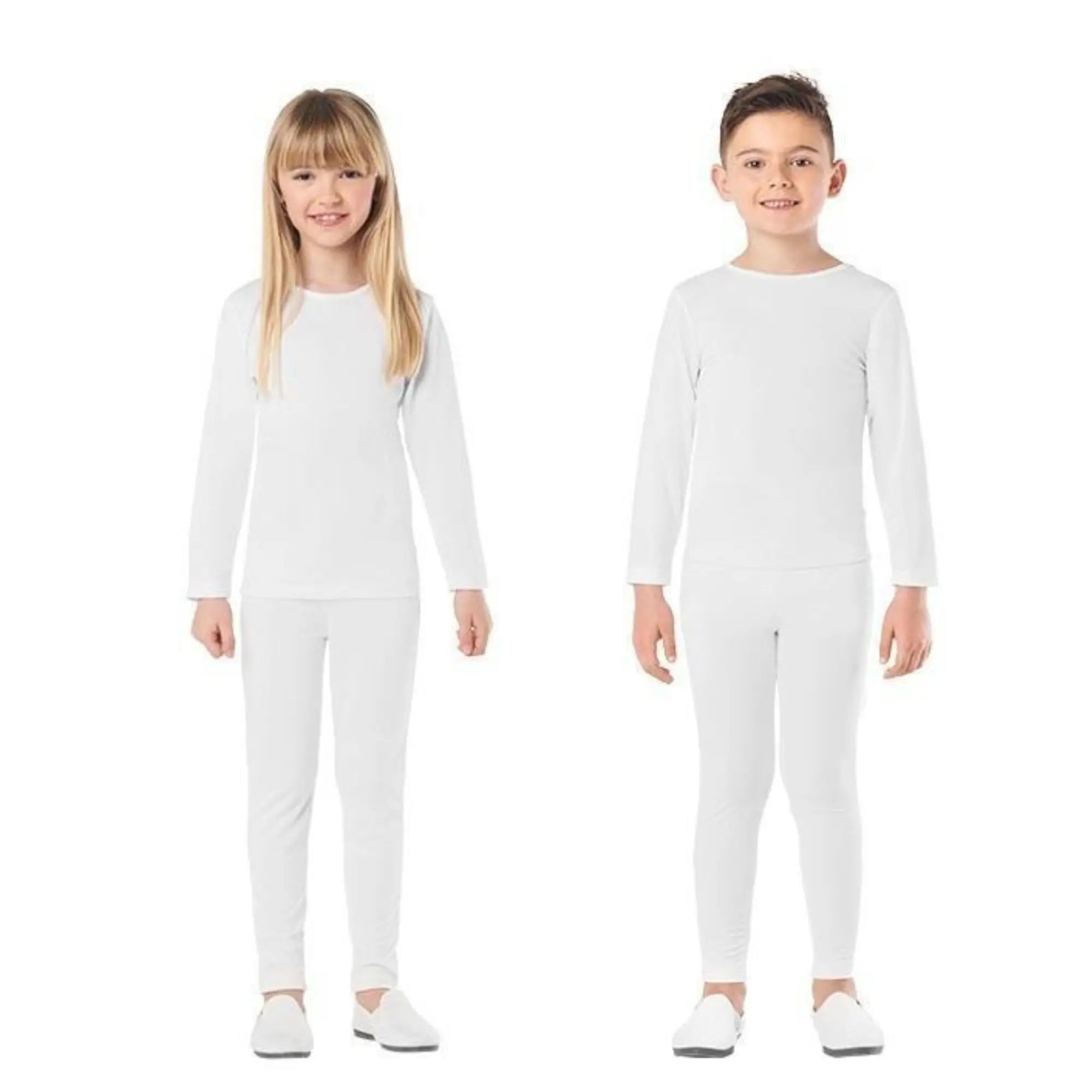 Maillot blanco infantil con camiseta y pantalón de spandex para teatro y Carnaval