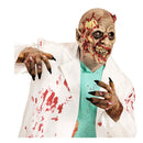 manos de zombie latex con uñas negras y heridas para look de terror halloween