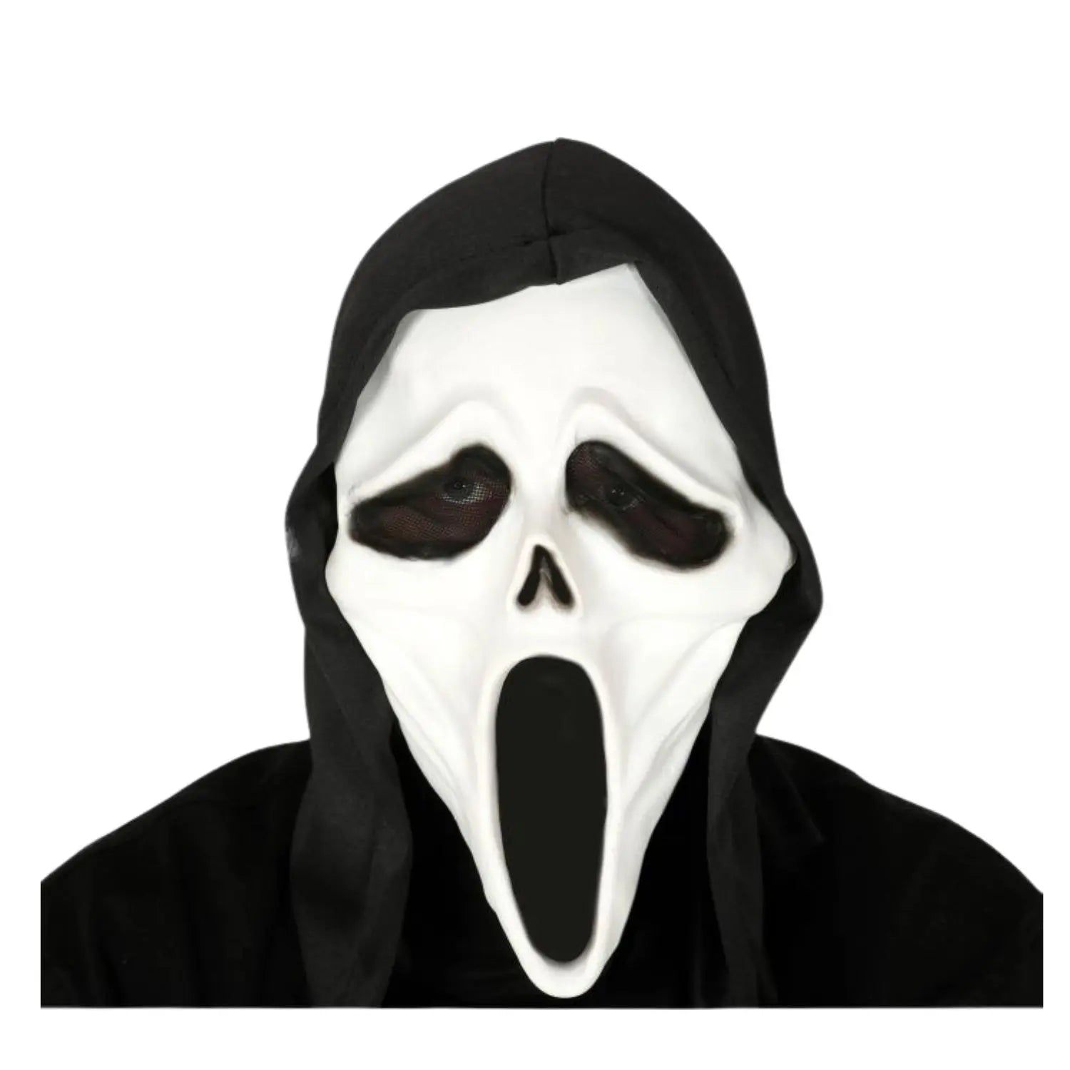 máscara de asesino con capucha de látex para disfraz de terror en halloween