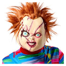Máscara Chucky con pelo pelirrojo y cicatrices para disfraz de Halloween