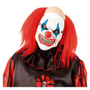 Máscara Payaso Chalado con cabello rojo y expresión terrorífica para Halloween
