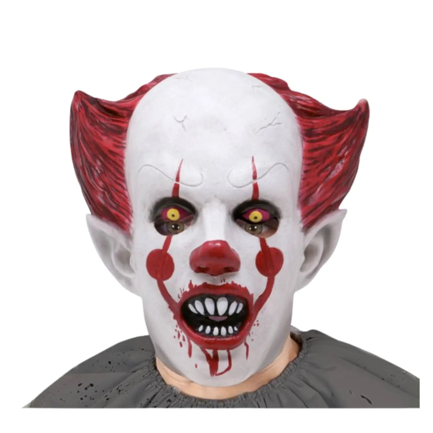 máscara de payaso siniestro de látex para disfraz de terror en halloween